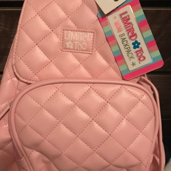 Limited Too Pink Girls Quilted Mini Backpack - Picture 1 of 4